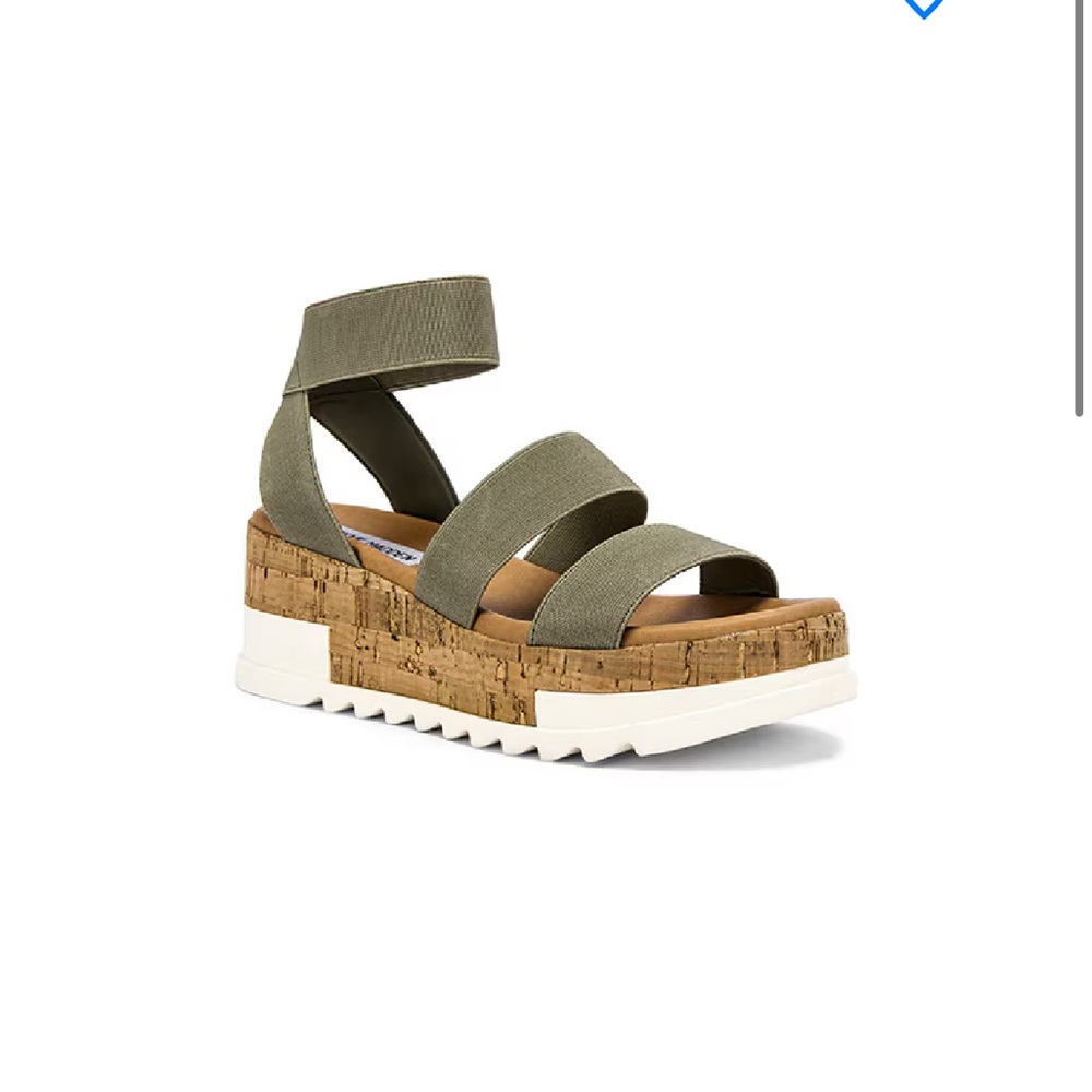 Steve Madden Green and Brown Platform Sandals